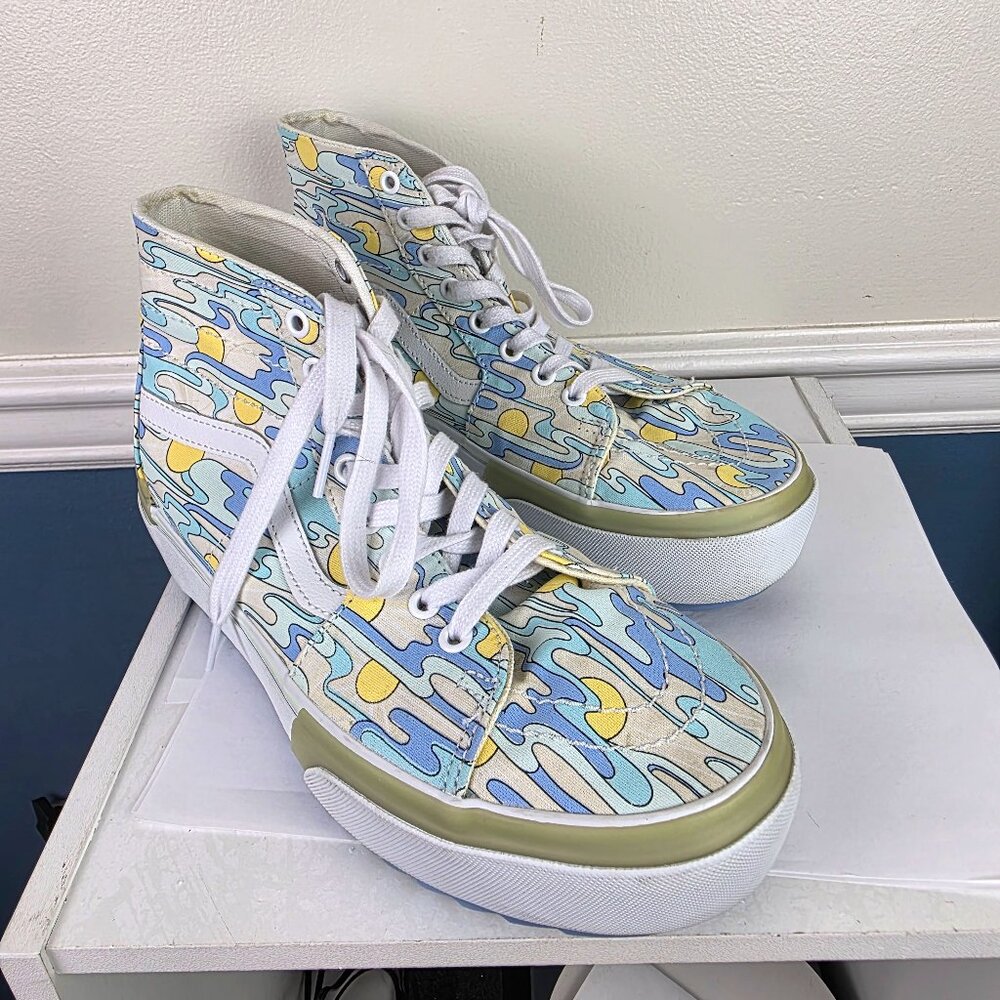 Vans Unisex Stacked High UV Ink Sunwaves Sneakers M8 W9.5